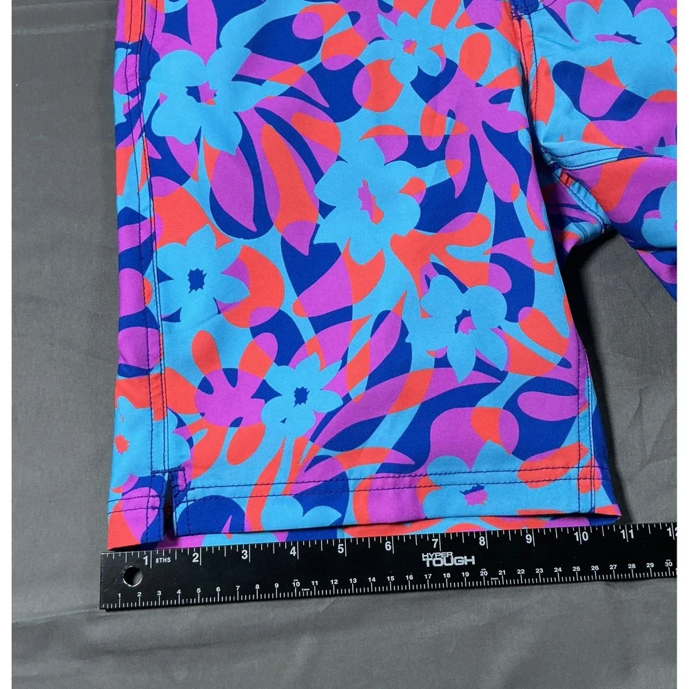 Speedo Mens Floral Print Swim Trunks Blue Orange Board Shorts Small 800464701384